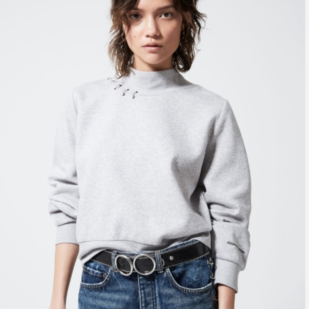 The Kooples Gray Sweatshirt with Embellishments